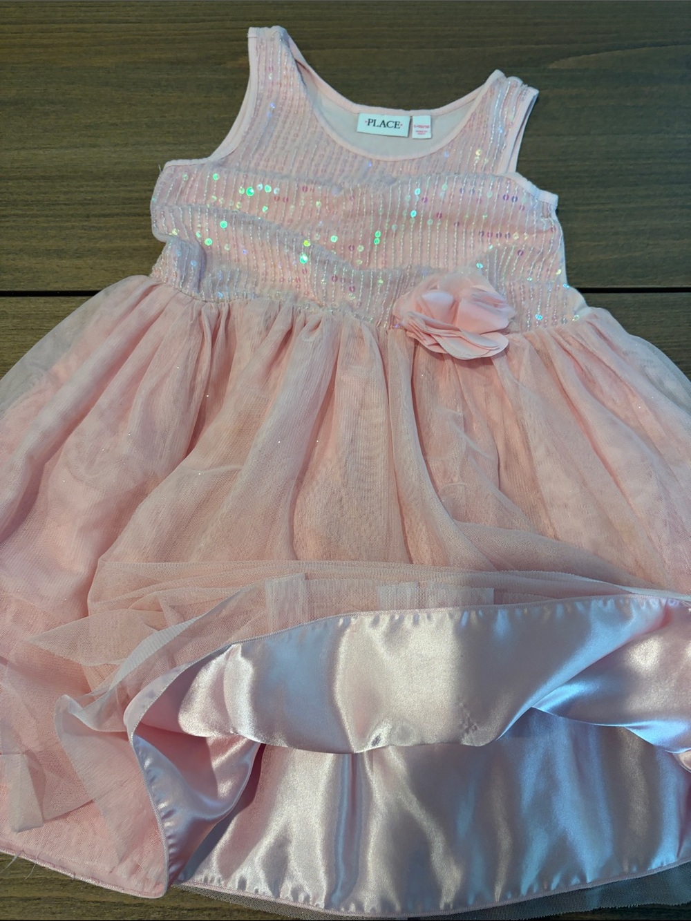 The Children's Place Light Pink Sequin Tulle Party Dress